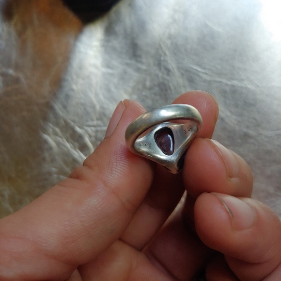 Hum Solid Sterling Silver One Off Corundum Brown Sapphire Ring One Of a Kind - Picture 10 of 16